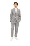 Marc New York Boys Skinny Light Grey Sharkskin Suit-NorthBoys