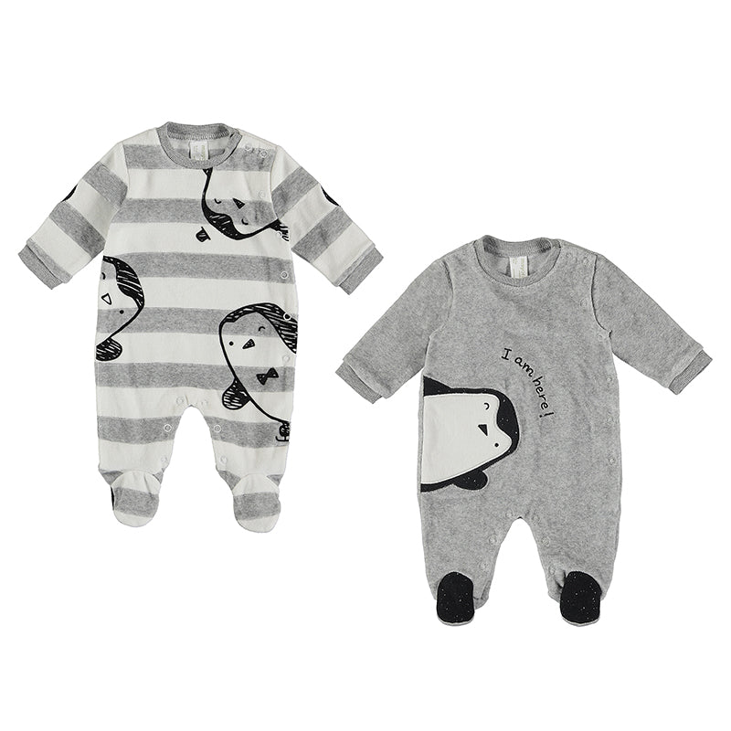 Mayoral Baby 2pc Velour Onesie Set _Grey 2632 - 10 - NorthBoys