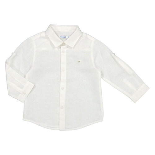 Mayoral Baby Basic Linen Long Sleeve Dress Shirt_117 - 40 - NorthBoys