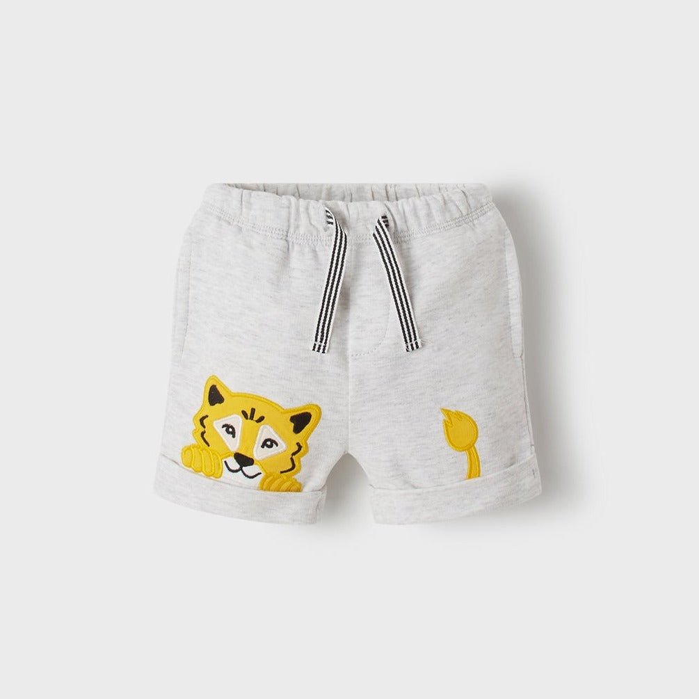 Mayoral Baby Bermuda Knit Shorts w/Tiger_ Heather Grey 1229 - 73 - NorthBoys