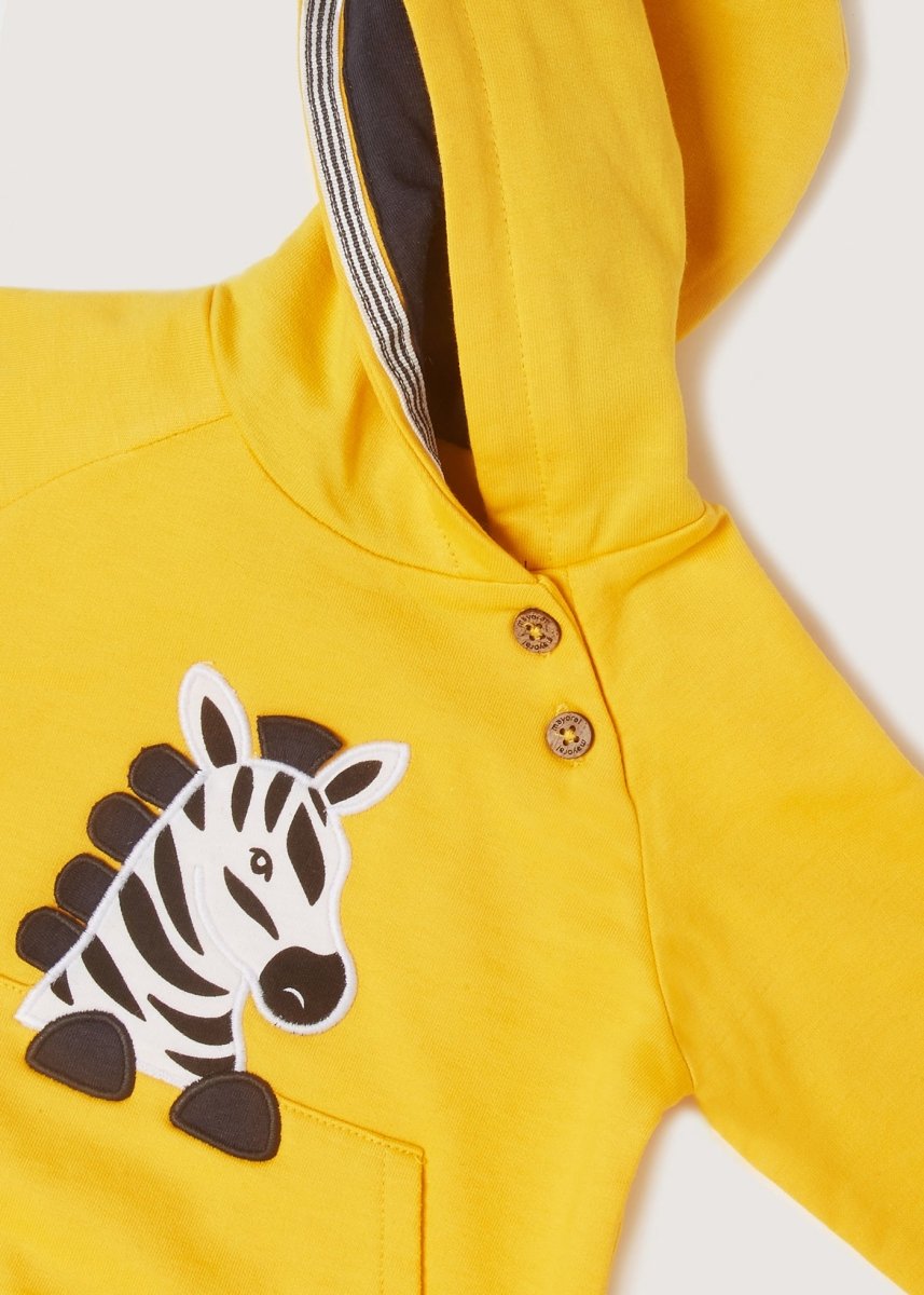 Mayoral Baby Hoodie w/ Zebra Graphic_ Yellow 1402 - 86 - NorthBoys