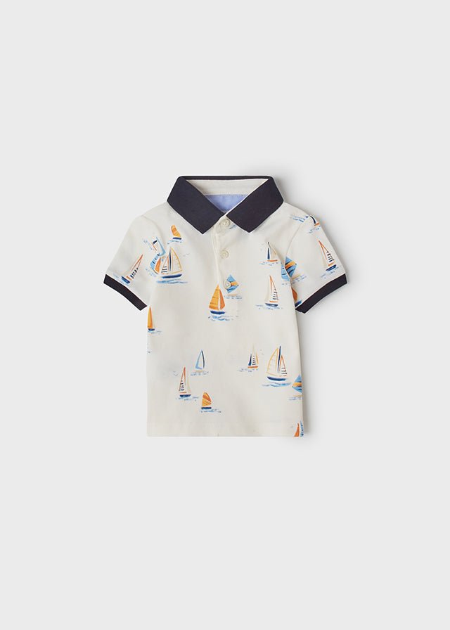 Mayoral Baby Short Sleeve Polo w/ Boats _Off White 1106 - 60 - NorthBoys