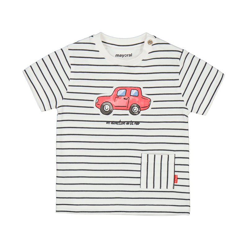 Mayoral Baby s/s T-Shirt Striped Car_Red 1024 - 30 - NorthBoys