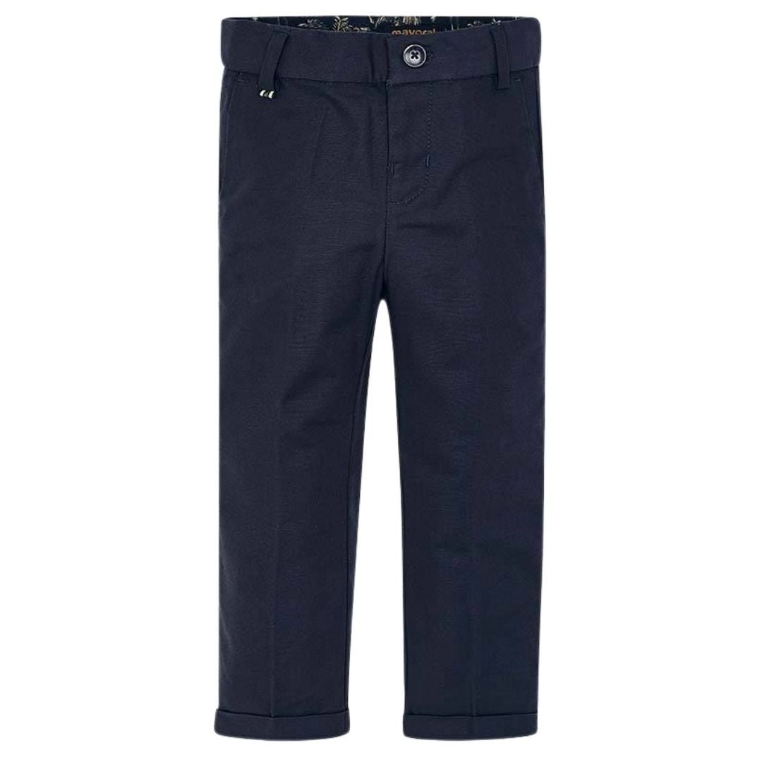Mayoral Mini Chino Navy Linen Suit Pants 3514-NorthBoys