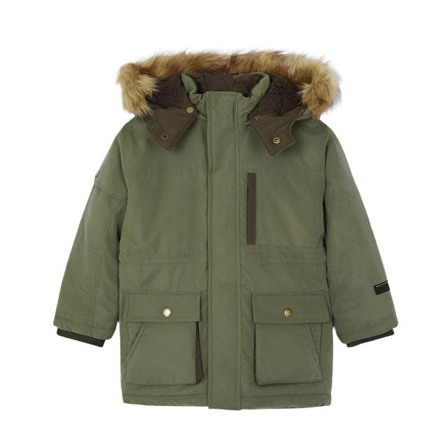 Mayoral Mini Faux Fur Hooded Parka Coat _Green 4464 - 17 - NorthBoys