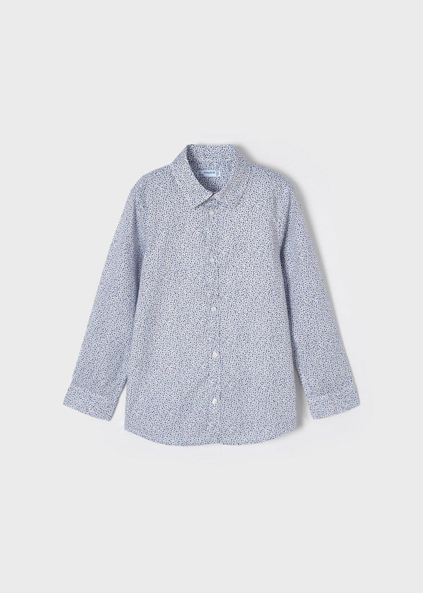 Mayoral Mini L/S Dress Shirt w/Floral Print_ Navy 3120 - 47 - NorthBoys
