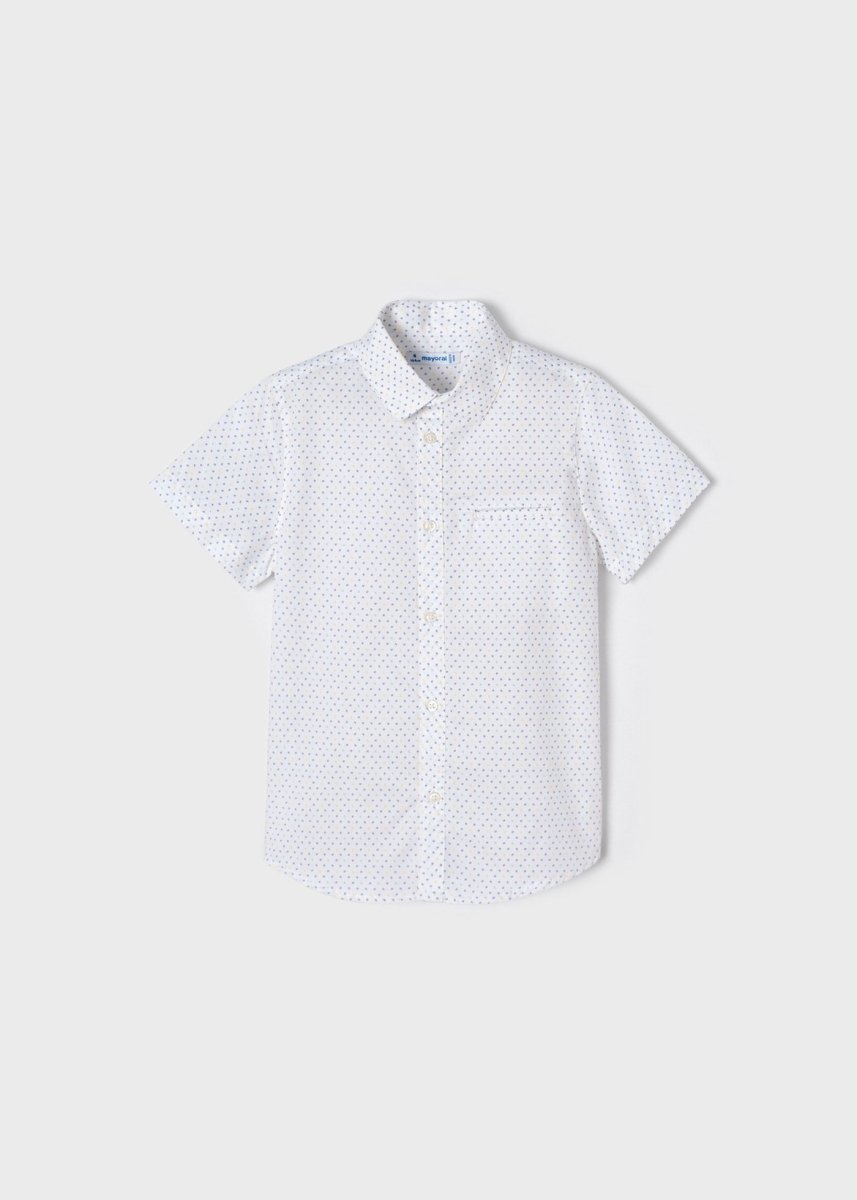 Mayoral Mini S/S Dress Shirt w/Micro Print_ White 3118 - 10 - NorthBoys