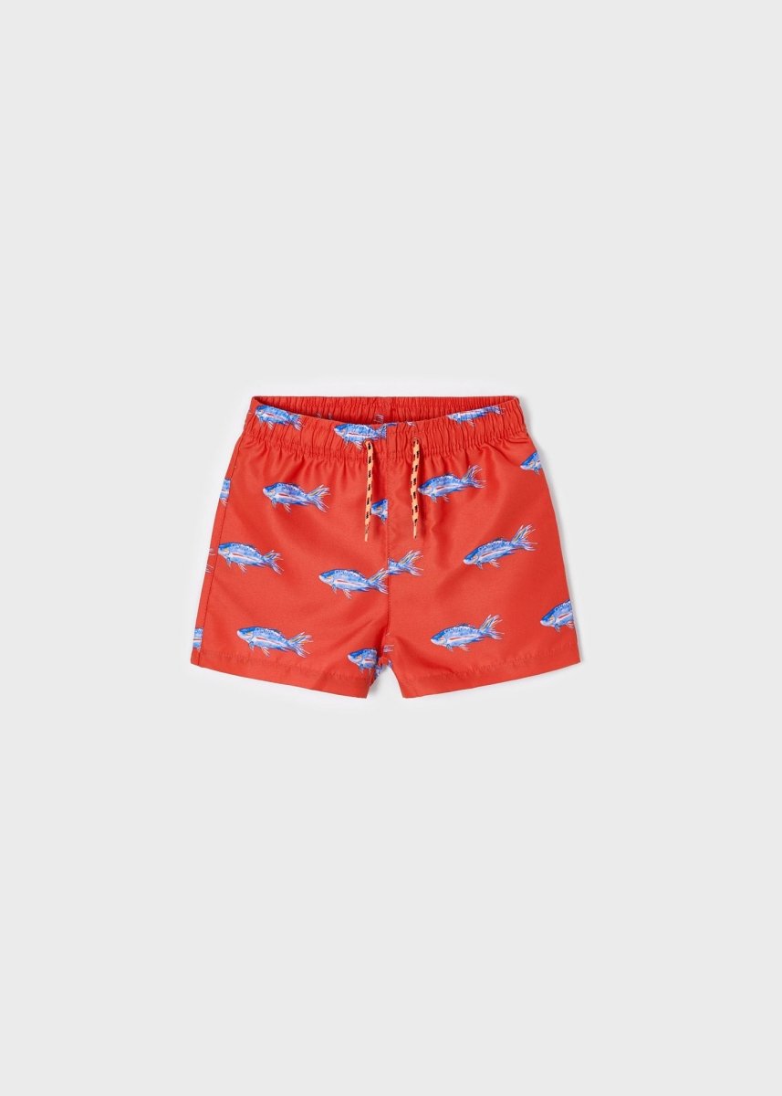 Mayoral Mini Swimming Shorts w/Fish Print_ Red 3664 - 27 - NorthBoys