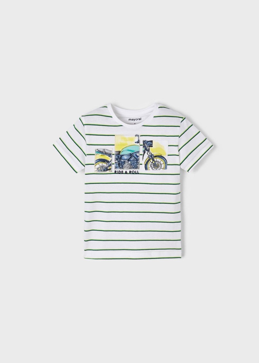 Mayoral Mini T-Shirt w/Stripes _White 3004 - 43 - NorthBoys