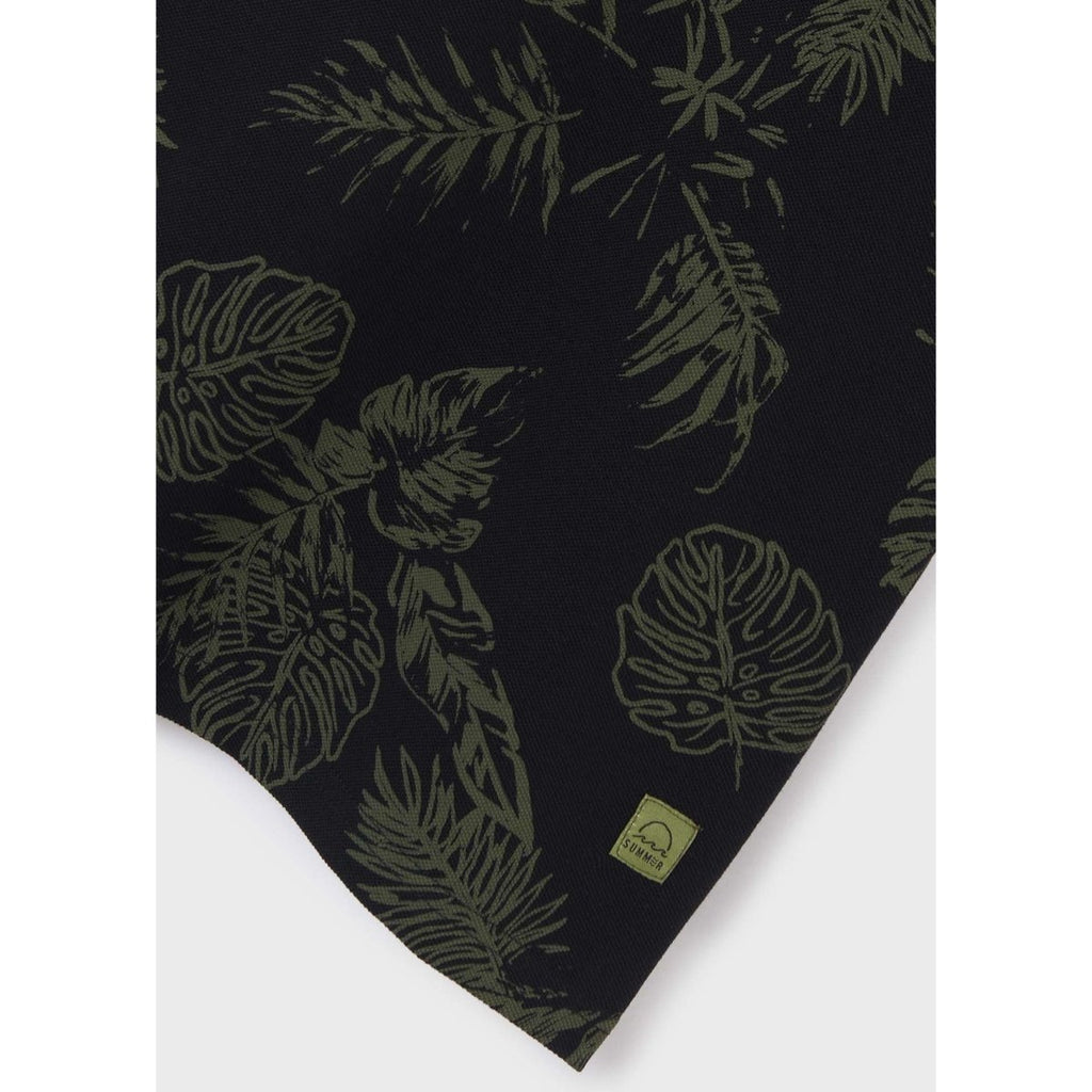 Nukutavake Short Sleeve Polo w/Leaf Pattern _Black 6106 - 65 - NorthBoys