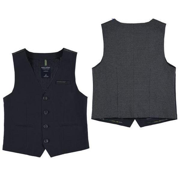 Nukutavake Tailored Navy Linen Vest 6306 - NorthBoys