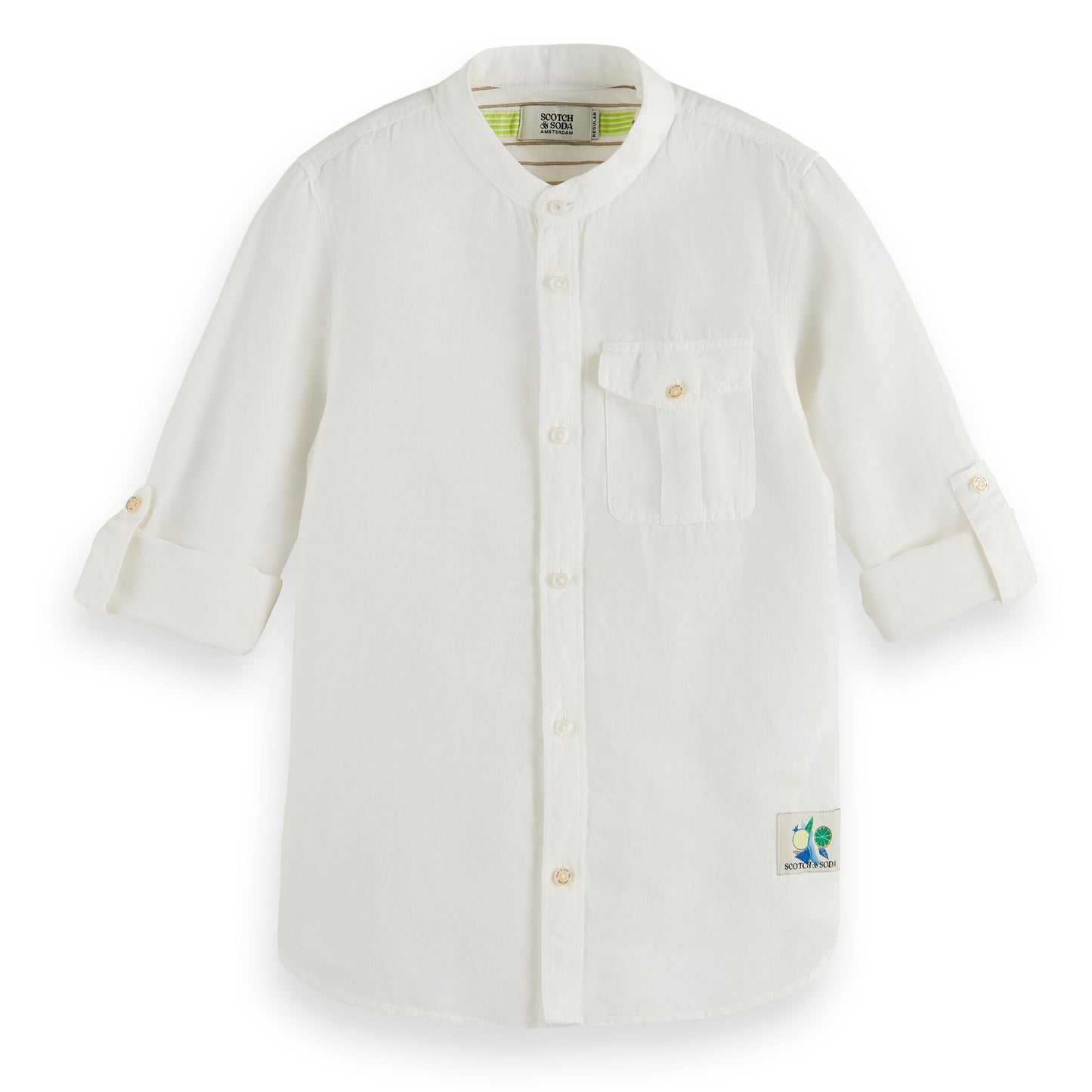 Scotch & Soda Boys Long Sleeve Linen Shirt _White 170510-0006