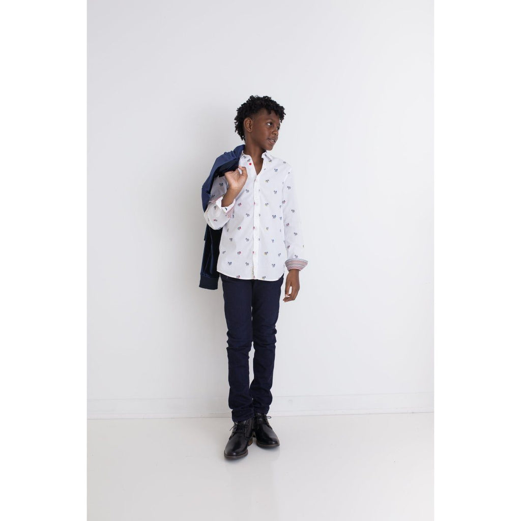 Paul Smith Jr Boys Dress Zebra Motif Shirt 192 5P12552 - NorthBoys