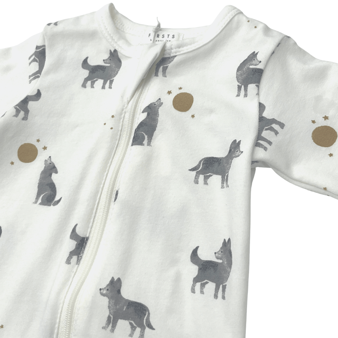 Petit Lem Baby Sleeper w/Wolf Print _Off White 22FRG28022 - 101 - NorthBoys