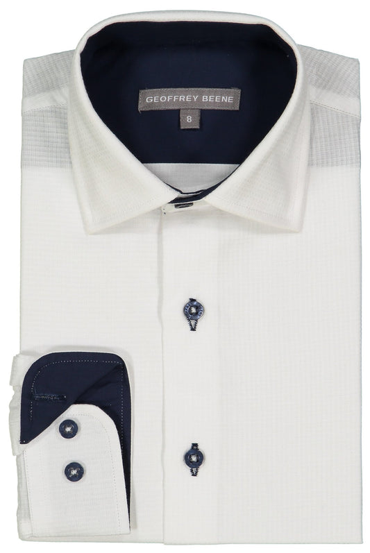 Geoffrey Beene Boys White Dress Shirt SHGB9006