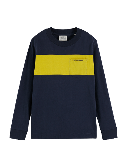Scotch & Soda Boys L/S Shirt w/Yellow Stripe _Navy 171180 - 0002 - NorthBoys
