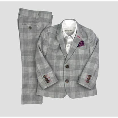 Appaman Boys 2pc Stretch Mod London Check Grey Suit