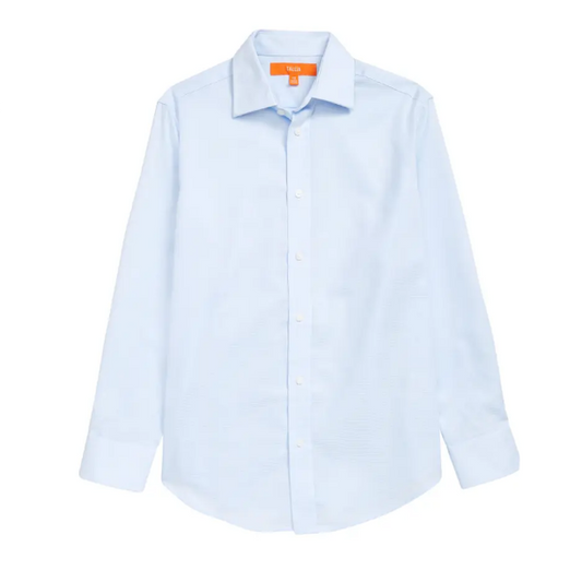 Tallia Boys Textured Blue Dress Shirt