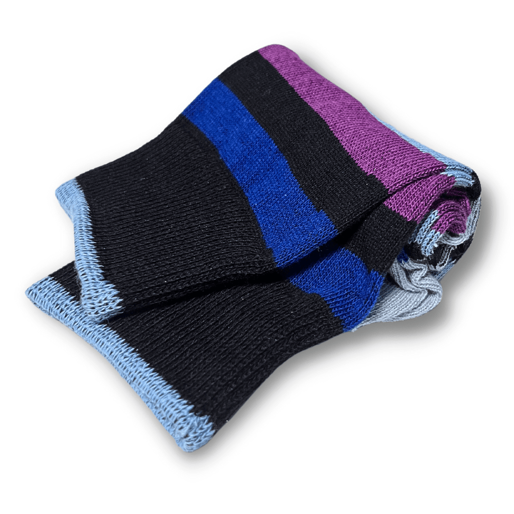 Vannucci Boys Striped Black/Blue Socks _SS1210 - NorthBoys