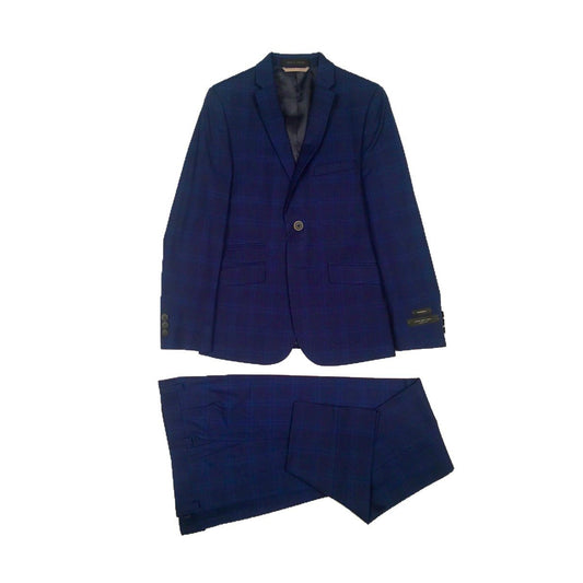 Marc New York Boys Skinny Blue Windowpane Suit W0578 Suits (Boys) Marc New York 