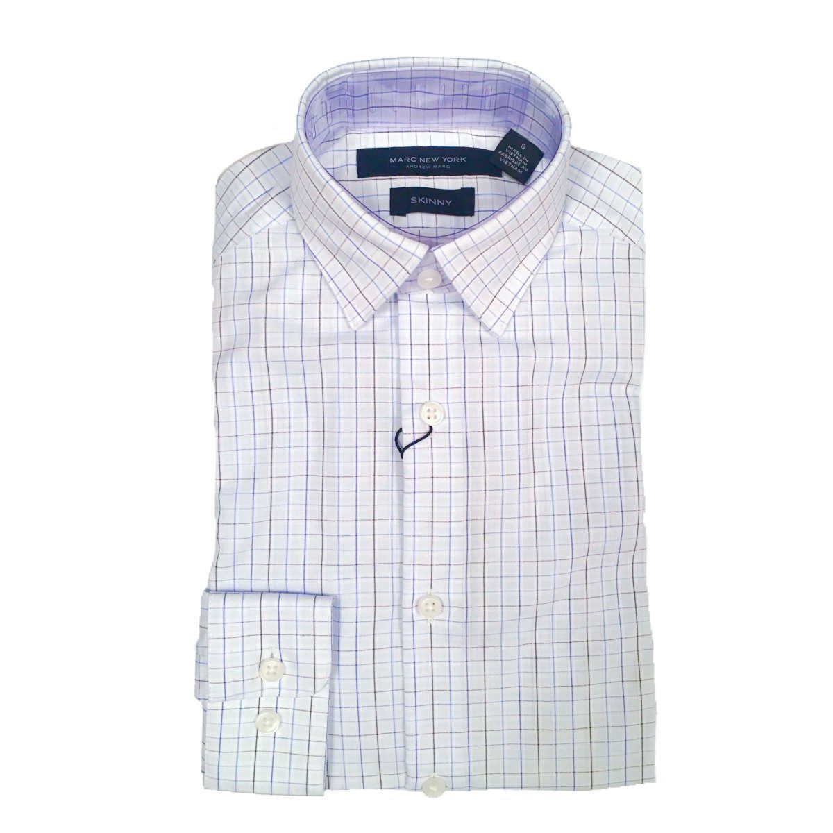 Marc New York Boys Skinny Check Blue/Grey Shirt S0052 Dress Shirts Marc New York 