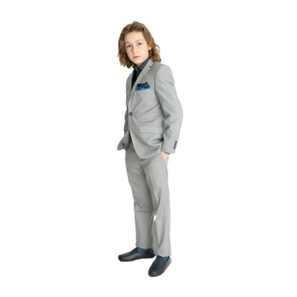 Marc New York Boys Skinny Light Grey Sharkskin Suit W0550 Suits (Boys) Marc New York 