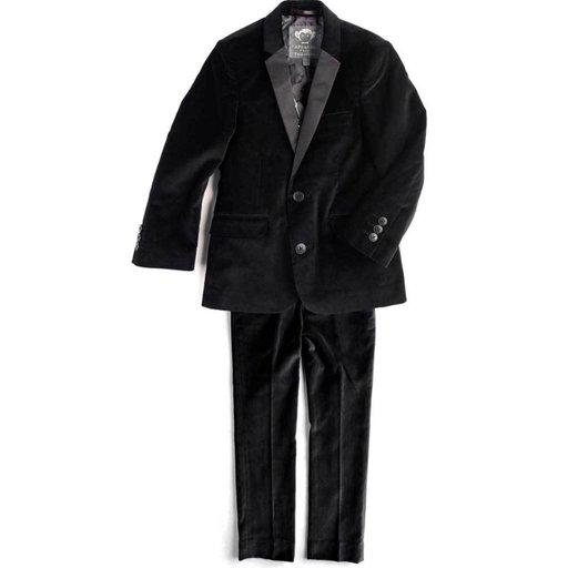 Appaman Mod Boys Slim Velvet Black Suit Q8SU8 Suits (Boys) Appaman 