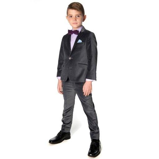 Appaman Mod Boys Slim Vintage Black (charcoal grey) Velvet Suit S8SU10 Suits (Boys) Appaman Charcoal 4T 