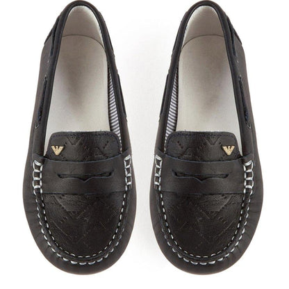 Armani Junior Leather Loafer 161 C4501 Footwear - Youth - Designer Armani Junior 