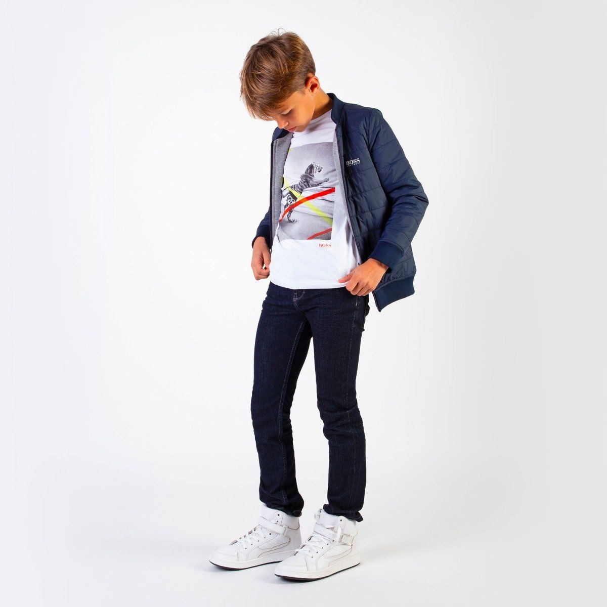 Hugo Boss Boys Dark Blue Denim Jeans - NorthBoys