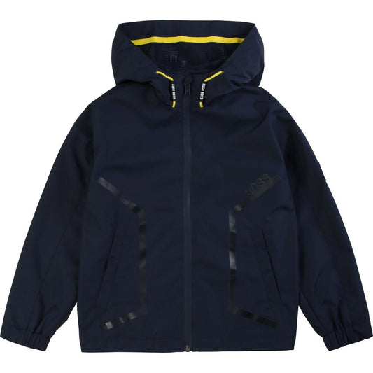 Hugo Boss Boys Navy Hooded Windbreaker Outerwear Hugo Boss 