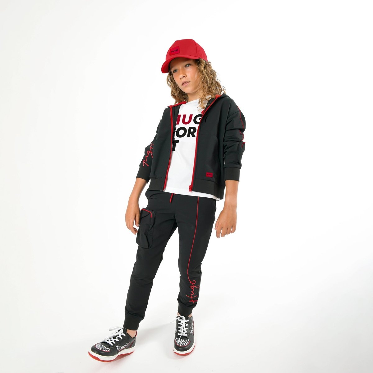 HUGO Hooded Zip - up Hoodie_Black_G25124 - 09B - NorthBoys