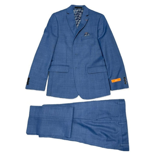 Tallia Boys Husky Blue Plaid Suit