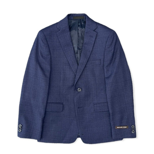 Michael Kors Boys Husky Blue Neat Wool Sports Jacket