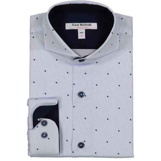 Isaac Mizrahi Boys Blue Dress Shirt Dress Shirts Isaac Mizrahi 