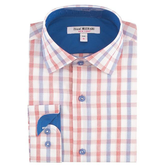 Isaac Mizrahi Boys Grid Dress Shirt Dress Shirts Isaac Mizrahi 