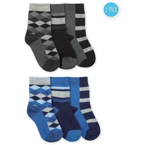 Jefferies Boys Socks Argyle/Stripe Crew 3 PK Socks Jefferies 