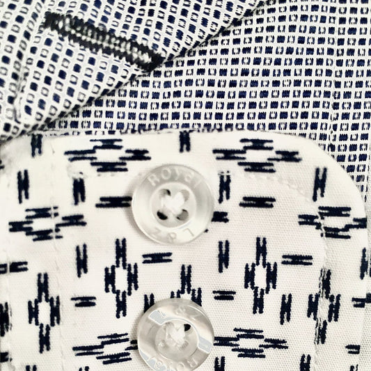 Leo & Zachary Boys Navy Print Dress Shirt Dress Shirts Leo & Zachary 