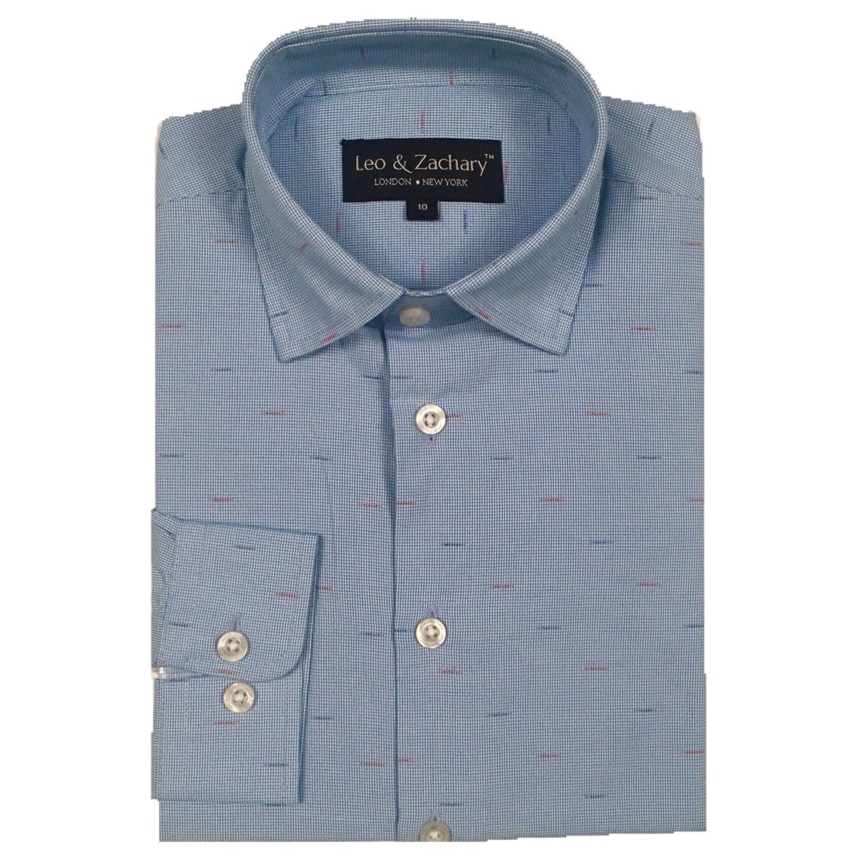 Leo & Zachary Boys Strand Dress Shirt Dress Shirts Leo & Zachary 2-3 Azul 