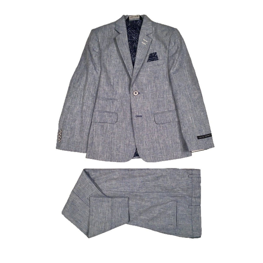 Leo & Zachary Chambray Blue Suit - NorthBoys