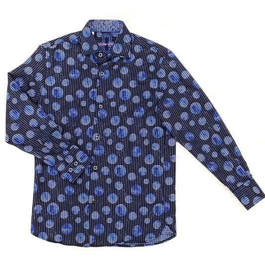 Luchiano Visconti Boys Navy Dress Shirt Dress Shirts Luchiano Visconti 