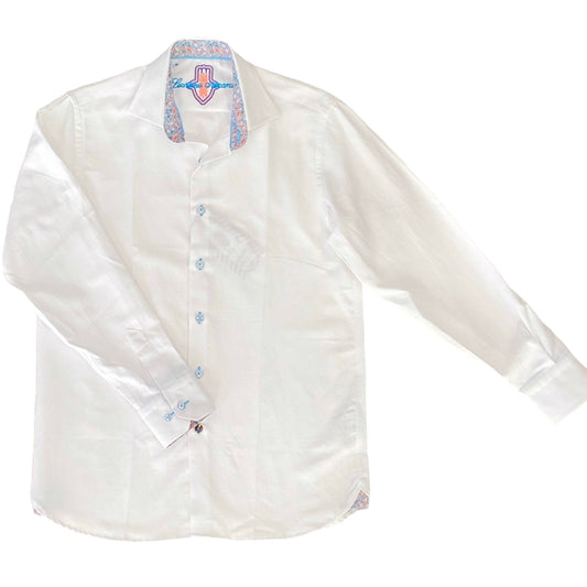 Luchiano Visconti Boys White Dress Shirt Dress Shirts Luchiano Visconti 