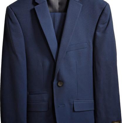 Marc New York Boys Husky Plain Blue Suit WH462 - NorthBoys