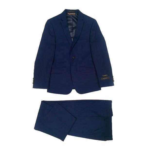 Marc New York Boys Husky Plain Blue Suit WH462 - NorthBoys