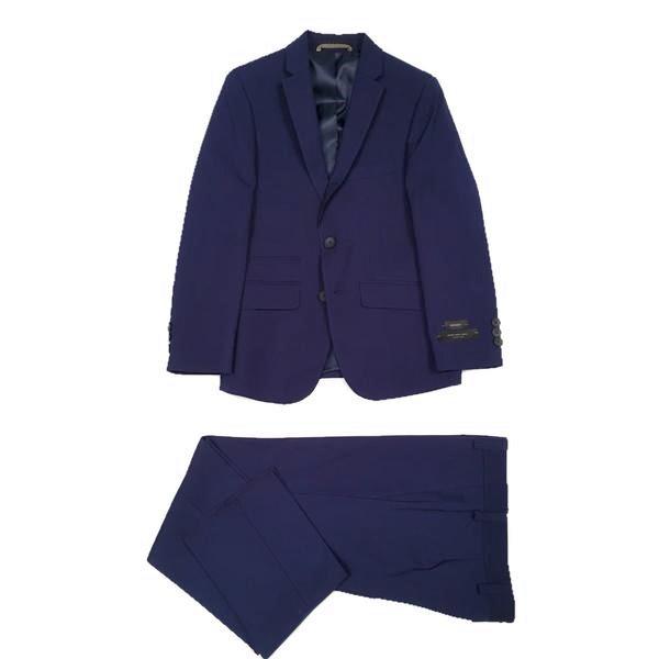 Marc New York Boys Skinny Mini Grid Blue Suit W0464 - NorthBoys