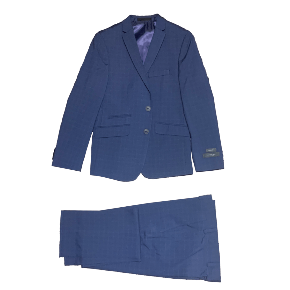 Marc New York Boys Skinny Navy Grid Suit W0675 - NorthBoys