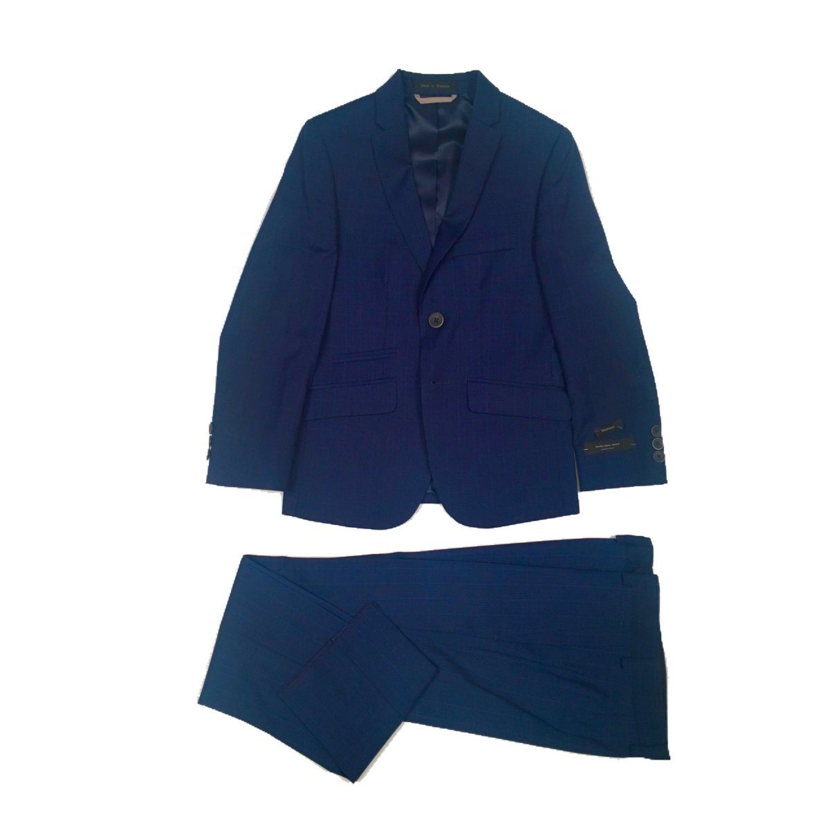 Marc New York Boys Skinny Plaid Blue Suit W0480 - NorthBoys