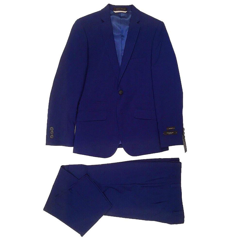 Marc New York Boys Skinny Plain Bright Blue Suit W0459 - NorthBoys