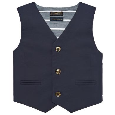 Mayoral Baby Dressy Blue or Navy Linen Vest 1313-Mayoral-NorthBoys
