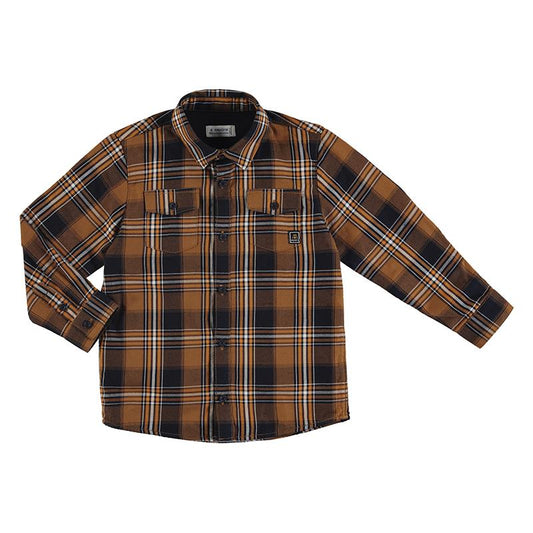 Mayoral Mini Boys Plaid Twill Shirt-Mayoral-NorthBoys